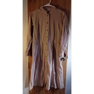American Sweetheart Corduroy Button Front Shirt Dress Cottagecore Petite Small
